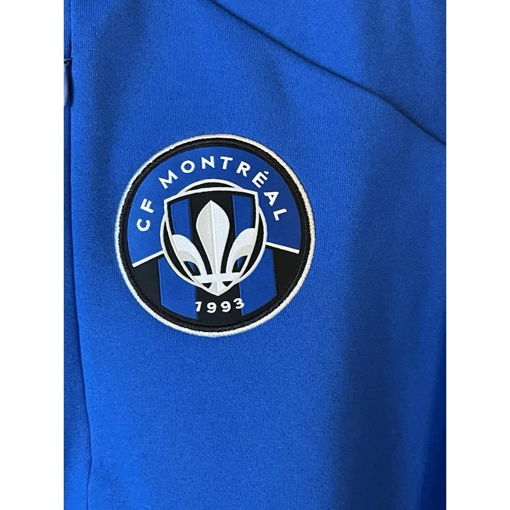 Men's XL NWT CF‎ Montreal Adidas 2024 Anthem Travel Raglan Full-Zip Jacket Blue